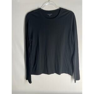 Mott & Bow Marcy Black Long Sleeve Crew Neck Tee T-shirt Size Large Women's